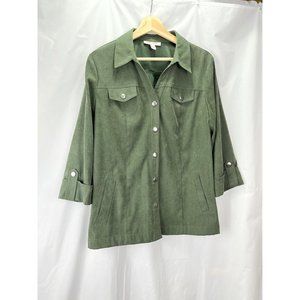 Vintage 90’s JM Collection Faux Suede Big Shirt, Size 12